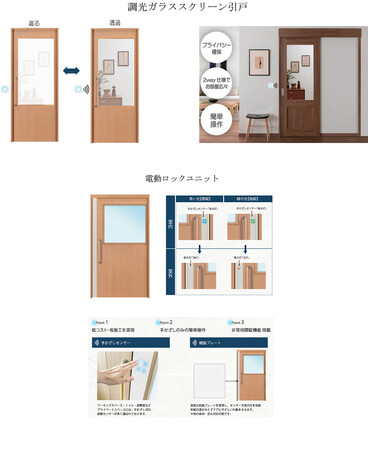 2024年度新商品の商品情報を公開 ~「調光ガラススクリーン引戸」、「電動ロックユニット」~