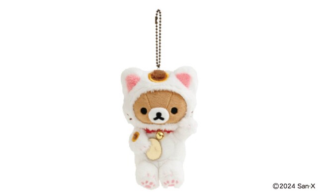 リラックマ 招き猫ぶらさげぬいぐるみが登場!