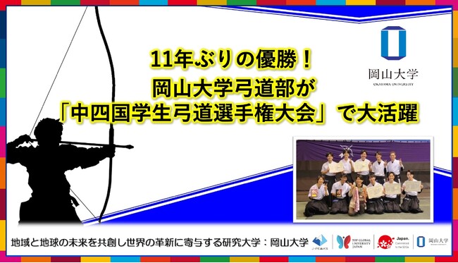 【岡山大学】11年ぶりの優勝! 岡山大学弓道部が中四国学生弓道選手権大会で大活躍