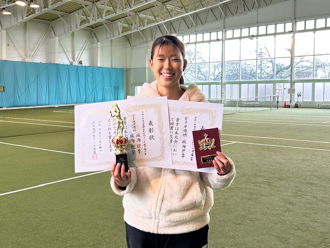 【新潟医療福祉大学】北信越学生室内テニス選手権大会 成海世季が女子シングルスで優勝!