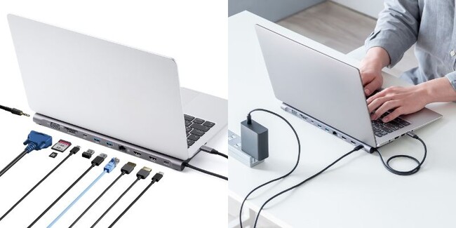 最大2画面出力(HDMI×2+VGA×1)ができるドッキングステーションを1月7日に発売