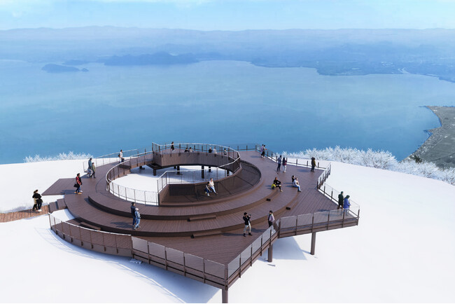 【びわ湖バレイ】最高地点 蓬莱山山頂エリアに絶景スポット「Cafe 360」リニューアル!