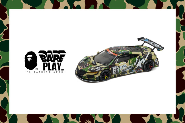 BAPE(R) CAMOで彩られたHONDA NSXのPOP RACEモデルカーが登場!
