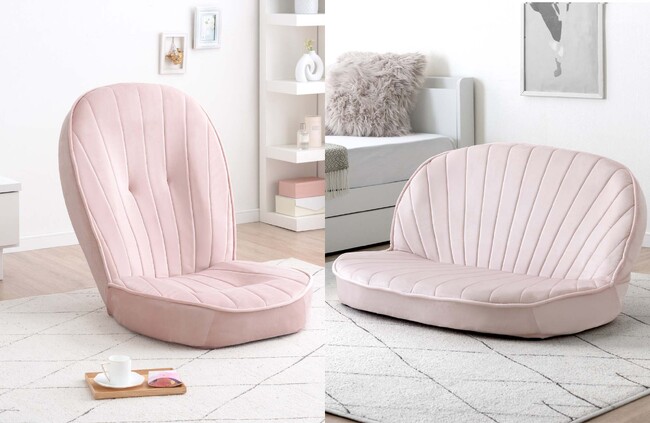 貝殻デザインが可愛い!女性人気のアイテムに新展開“シェル型”のハイバック座椅子とローソファを発売