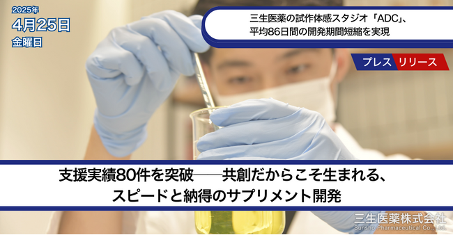 三生医薬の試作体感スタジオ「ADC」、平均86日間の開発期間短縮を実現