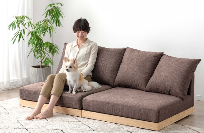 ペットのひっかきや摩擦に強いフロアソファが新登場 ゆったりした広い座面でペットライフをのびのび満喫