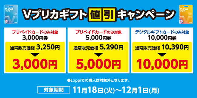 【ローソン限定】Vプリカギフト値引きキャンペーン