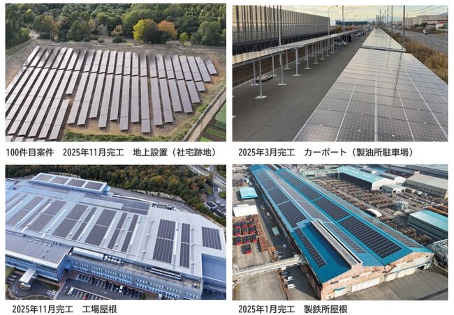 太陽光発電システムの施工実績100件を達成