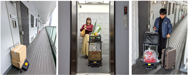 エレベーターとロボット連携でマンションの部屋まで荷物配送する実証実験を実施