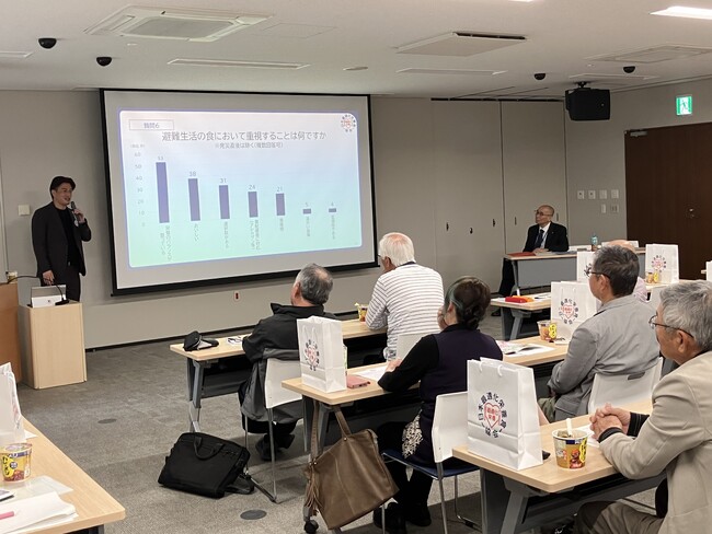 兵庫県三田市で地域の防災リーダー48名が「最適化栄養食認証製品」を体験