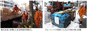 大林組は、３月１１日１４時４６分頃発生した東北地方太平洋沖地震に対して、品川本社３階に震災対策本部を設置。グループ会社を含め従業員およびその家族の安否確認を実施するとともに、全店の現地本部との通信を確保し、自社施設の被災状況の把握を行っている。