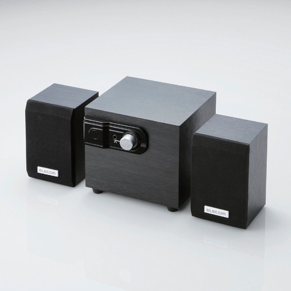 木製キャビネットを採用したエレコムの2.1chステレオ対応スピーカ「MS-MPW07Wシリーズ」