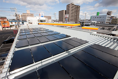 CIS薄膜太陽電池のSSへの設置事例