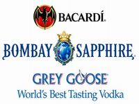 バカルディ、ボンベイ・サファイア、グレイグースのロゴ
