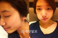 女優パク・シネが、つややかな肌の素顔を公開して話題になっている。写真=パク・シネのツイッターより