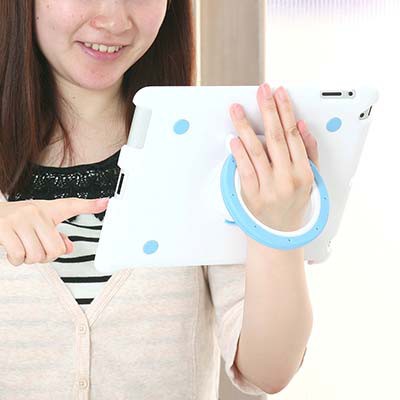 ハンドル付きでタブレット端末「iPad 2」の持ち運びや掛け置きができるケース「iPad2ケース 400-PDA039シリーズ」