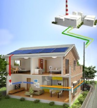 ディノスの「太陽光発電システム　ディノス特別セット」を導入した住宅のイメージ図