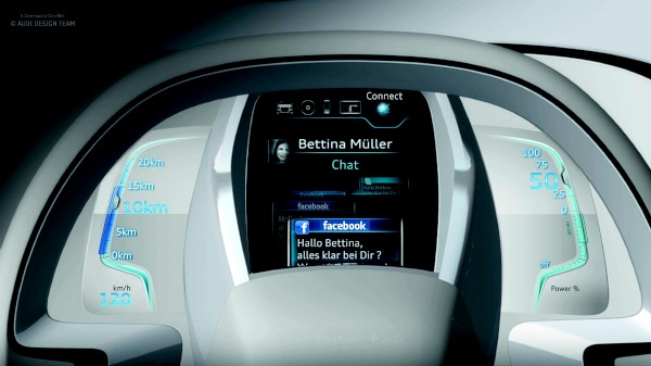 アウディの電気自動車（EV）「Audi A2コンセプト」。9月13日から開催されるフランクフルト国際モーターショーで公開する。