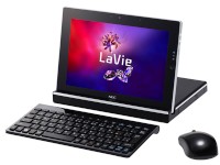 NECのスレートPC「LaVie Touch」。本体のみでタッチ操作ができるほか、専用マルチステーションに接続してワイヤレスキーボード、ワイヤレスマウスでPCのように利用することもできる“2way”仕様となっている。 NECのスレートPC「LaVie Touch」。本体のみでタッチ操作ができるほか、専用マルチステーションに接続してワイヤレスキーボード、ワイヤレスマウスでPCのように利用することもできる“2way”仕様となっている。