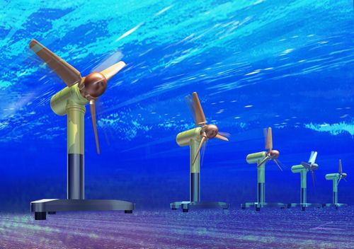 潮流発電のイメージ図（画像提供：川崎重工業）
