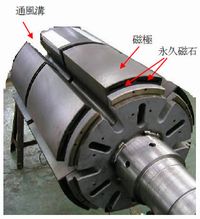 今回開発した2,000kW級永久磁石発電機用「高冷却回転子」(画像提供:日立製作所) 今回開発した2,000kW級永久磁石発電機用「高冷却回転子」(画像提供:日立製作所)