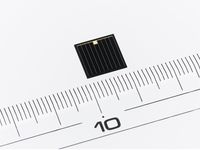 世界最高変換効率36.9％を達成した化合物3接合型太陽電池セル（画像提供：シャープ）