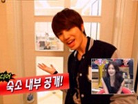 アイドルグループ「INFINITE」（インフィニット）のソンジョンが、15日に放送される韓国SBS『強心臓』の収録で、新しい宿舎を撮影した映像を公開し注目を集めた。写真=韓国SBS『強心臓』のキャプチャー
