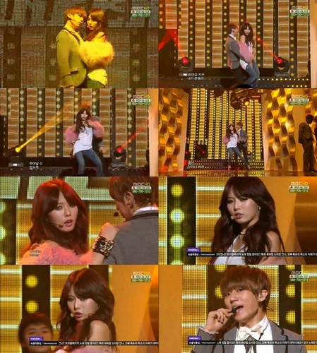 BEAST（ビースト）のヒョンスンと4Minute（フォーミニッツ）のヒョナによるユニット「Trouble Maker」（トラブルメーカー）のステージで、ヒョナがジーンズ姿で登場し、完璧なボディラインを披露した。写真=韓国MBC放送キャプチャー