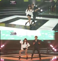 Trouble Maker（トラブルメーカー）のヒョナとヒョンスンはG.NA（ジナ）とともにダンスパフォーマンスを披露した。写真＝KBS放送のキャプチャ