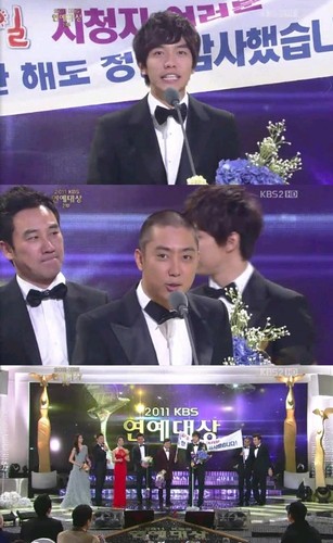 韓国で24日に生放送された『2011 KBS芸能大賞』で、「ハッピーサンデー1泊2日」が他の候補を抑えて大賞に選ばれた。
