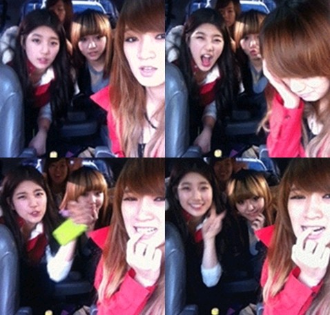 韓国ガールズグループ「Miss A」(ミスエイ)のジアが27日、自身の中国版ツイッター微博(ウェイボー)でメンバーたちと一緒に撮ったセルフショットを公開した。写真=ジア 微博(ウェイボー)
