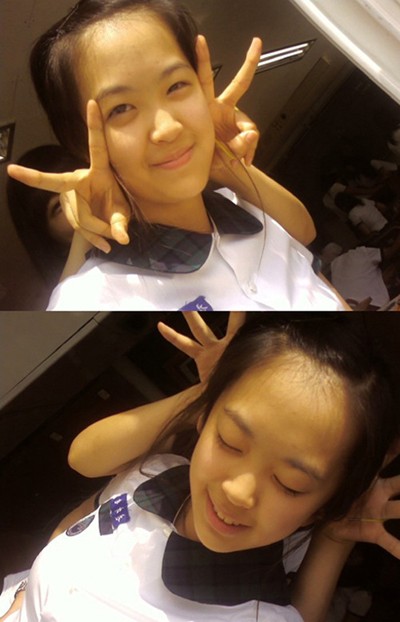 19日、あるオンライン芸能コミュニティに「SISTARダソムの過去」というタイトルで2枚の写真が公開された。写真＝オンラインコミュニティ