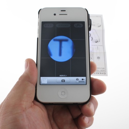 iPhone4S/iPhone4 対応のマイクロスコープ（デジタル顕微鏡）「DNSB-68484」