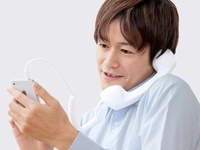 iPhoneでの通話に対応した固定電話の受話器型ヘッドセット「iPhone受話器 400－HS028シリーズ」