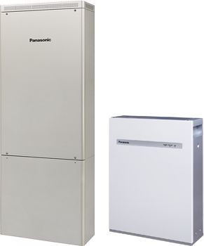 パワーステーション（左）とリチウムイオン蓄電池ユニット（右）（画像：パナソニック）