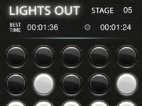 「LIGHTS OUT V」は昔なつかしの電子パズルゲームである「ライツアウト」をベースに作られたパズルゲームです。