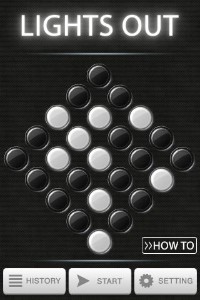 「LIGHTS OUT V」は昔なつかしの電子パズルゲームである「ライツアウト」をベースに作られたパズルゲームです。