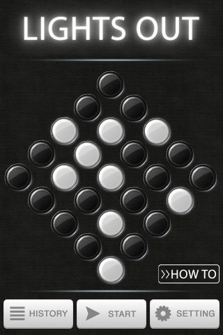 「LIGHTS OUT V」は昔なつかしの電子パズルゲームである「ライツアウト」をベースに作られたパズルゲームです。 「LIGHTS OUT V」は昔なつかしの電子パズルゲームである「ライツアウト」をベースに作られたパズルゲームです。