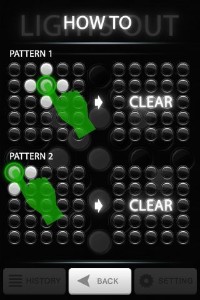 「LIGHTS OUT V」は昔なつかしの電子パズルゲームである「ライツアウト」をベースに作られたパズルゲームです。