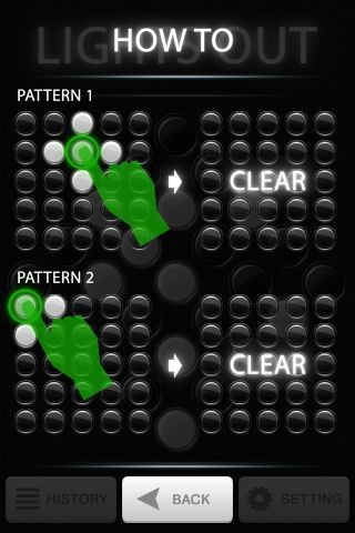 「LIGHTS OUT V」は昔なつかしの電子パズルゲームである「ライツアウト」をベースに作られたパズルゲームです。 「LIGHTS OUT V」は昔なつかしの電子パズルゲームである「ライツアウト」をベースに作られたパズルゲームです。