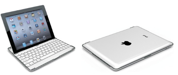 アップルのタブレット型端末「iPad」（第3世代）に対応したBluetoothキーボード一体型のアルミケース「MK1000」