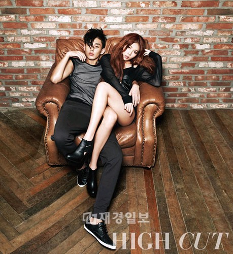 ドラマ『ファッション王』に出演中の俳優ユ・アインと4Minute（フォーミニッツ）のヒョナは最近、スタースタイルマガジン「HIGH CUT」のグラビア撮影とインタビューを行なった。
