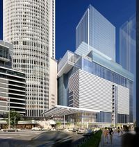名古屋駅新ビル(仮称)外観(東側)イメージ(画像:JR東海) 名古屋駅新ビル(仮称)外観(東側)イメージ(画像:JR東海)