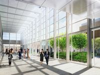 名古屋駅新ビル(仮称)スカイストリート・中庭(15 階)イメージ(画像:JR東海) 名古屋駅新ビル(仮称)スカイストリート・中庭(15 階)イメージ(画像:JR東海)