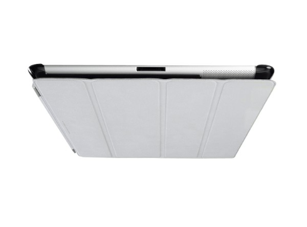 めくったSmart Coverがピタっと裏にはりつく、Smart Cover対応シェル型iPad(第3世代)/iPad 2用ケース「essential TPE iro case snapsnap for iPad(第3世代)/iPad 2」