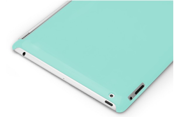 めくったSmart Coverがピタっと裏にはりつく、Smart Cover対応シェル型iPad(第3世代)/iPad 2用ケース「essential TPE iro case snapsnap for iPad(第3世代)/iPad 2」