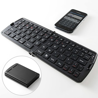 iOS、Android搭載したスマートフォンやタブレット端末で使用できる「折りたたみBluetoothキーボード（iPhone・iPad・スマートフォン・タブレット対応）400-SKB031シリーズ」