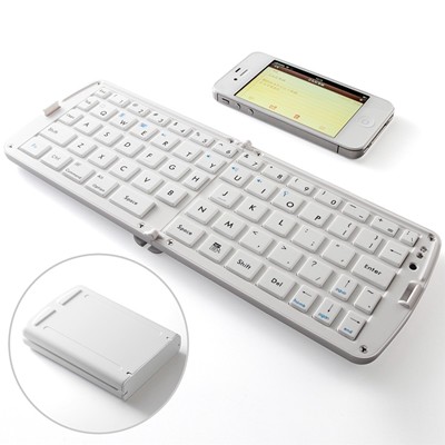 iOS、Android搭載したスマートフォンやタブレット端末で使用できる「折りたたみBluetoothキーボード（iPhone・iPad・スマートフォン・タブレット対応）400-SKB031シリーズ」