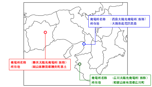 大阪ガスのメガソーラー所在地図（画像：大阪ガス）