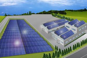 メガソーラー完成予想図(画像:GSユアサ) メガソーラー完成予想図(画像:GSユアサ)